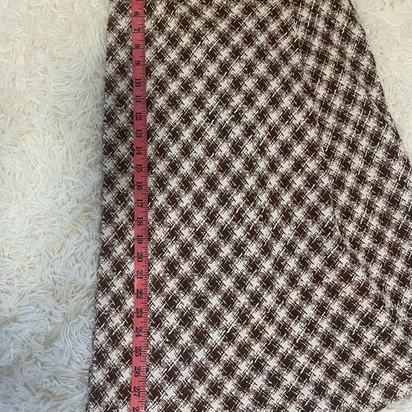 Uterque Asymmetrical A-line Midi Skirt in Brown and Cream - Picture 10 of 11